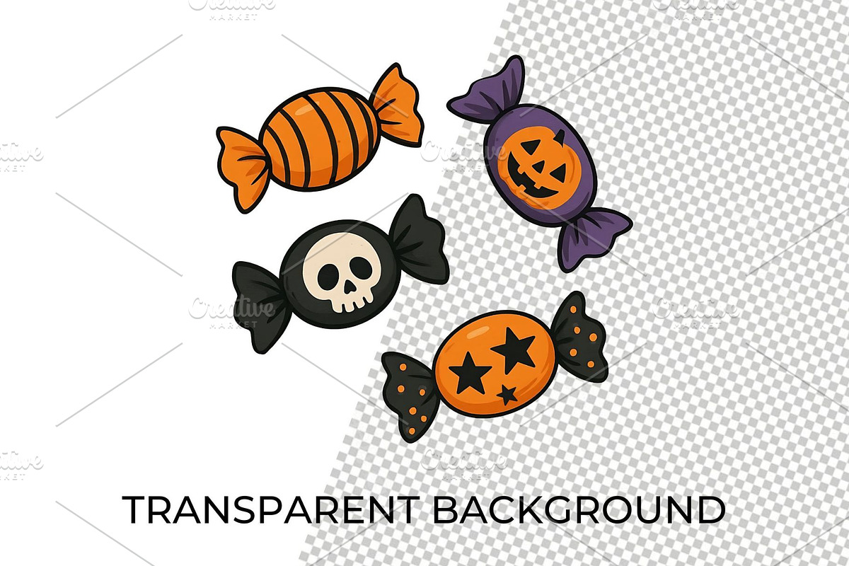 Trick or Treat Halloween Clipart, a Seasonal Illustration by QM_ART (Photo 4 of 7)