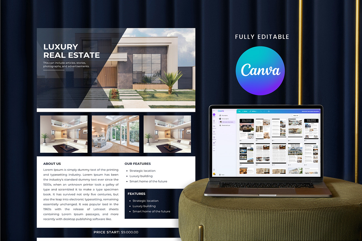 Real Estate Newsletter Template, a Print Template by Designmela01 (Photo 8 of 10)