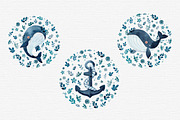Whale watercolor clipart, an Illustration by DigitalDream (Thumbnail 6 of 11)