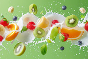 102 Fruits & berries milk splashes, a Food & Drink Photo by Handmadefont (Thumbnail 8 of 16)
