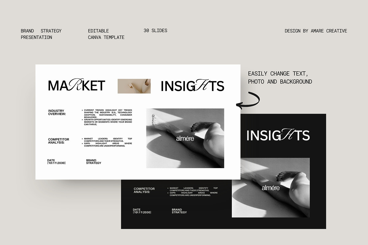 30 Page Brand Strategy Canva Template | Amare creative preview 4