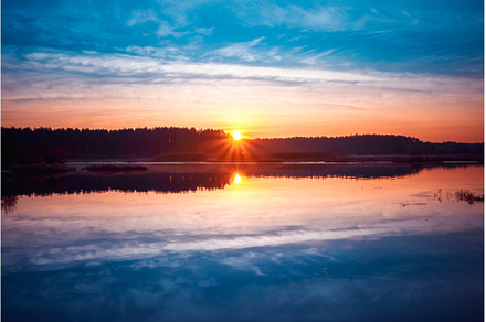 Beautiful Sunrise over Calm Lake, a Nature Photo by Our Amazing World