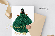 Emerald Tan skin Princess Clipart, a Person Illustration by Sunflower Day Love (Thumbnail 2 of 3)