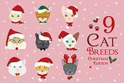 Christmas 9x Cat Breeds, an Animal Illustration by asantosg (Thumbnail 1 of 10)