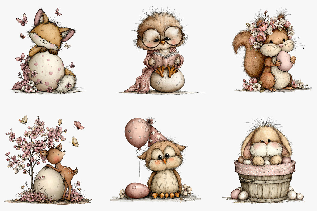 Woodland easter animals, an Illustration by CreationArt (Photo 4 of 5)