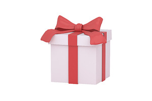 Elegant 3D gift box wrapped