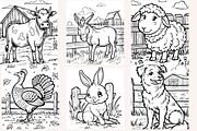 Farmyard Animals Coloring Pages, an Animal Illustration by PrintHaven Designs (Thumbnail 8 of 9)