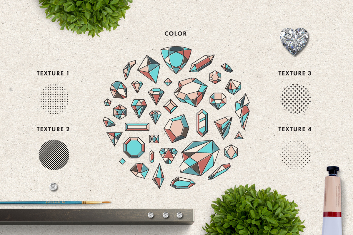 Diamonds are Forever. Modern Crystal, a Texture Illustration by Elena Paletskaya (Photo 3 of 6)