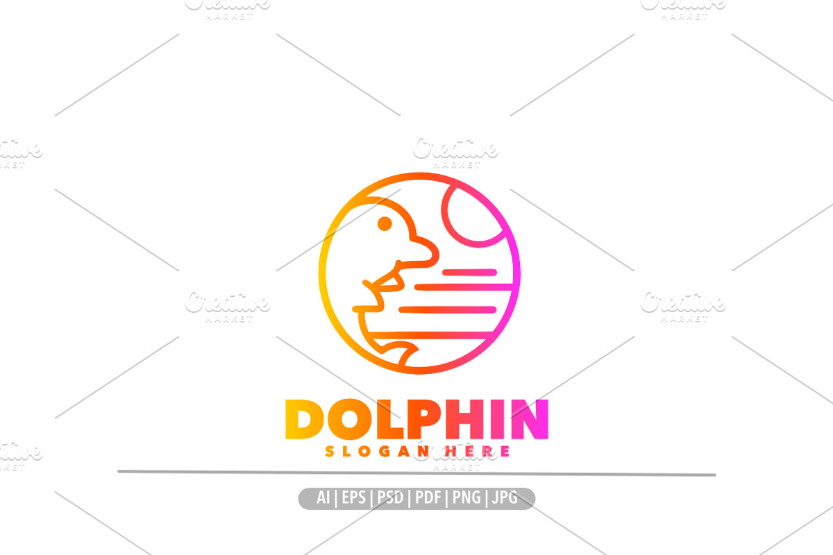 Dolphin line gradient logo, a Branding & Logo Template by Bayuktx
