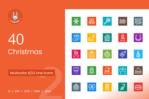 40 Christmas Icons Set, an Icon by IconBunny