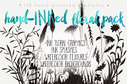 Hand-Inked Floral Pack: 118 elements, a Texture Illustration by Jeanina Vlad (Thumbnail 1 of 9)
