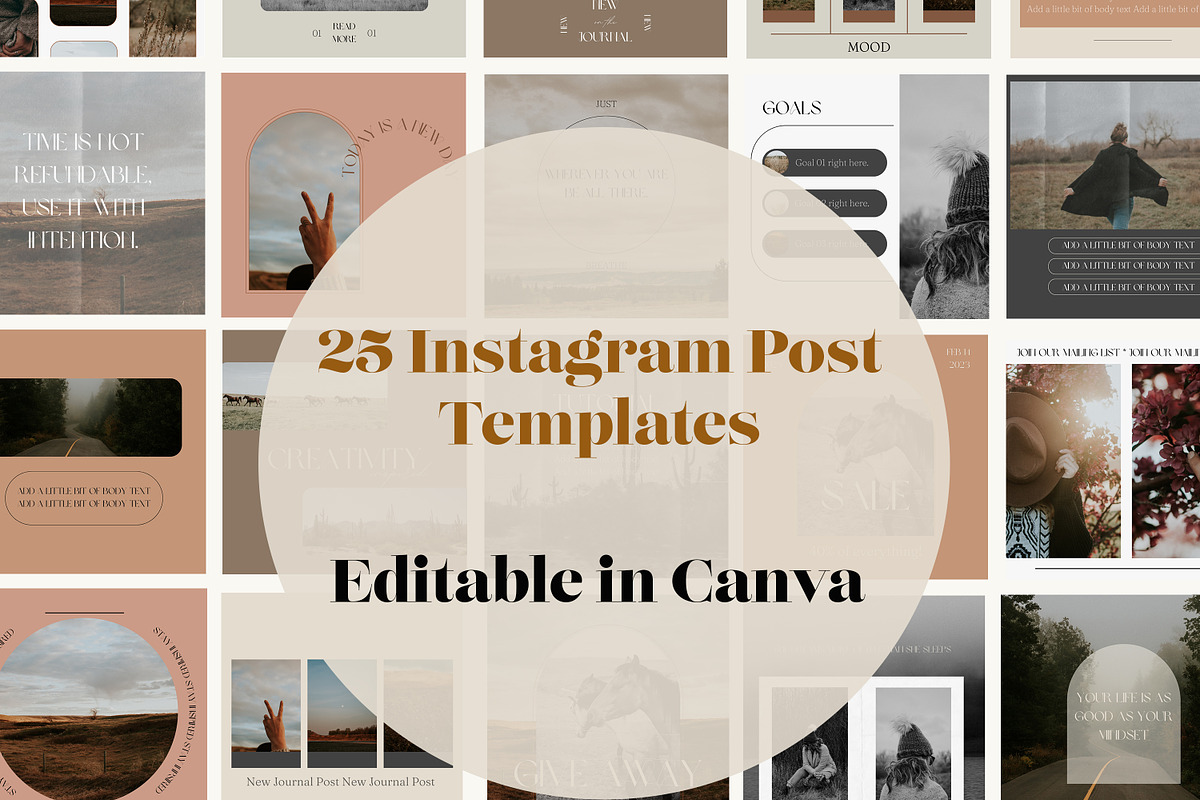 25 Instagram Templates for Canva, a Social Media Template by Wild Wander Collective (Photo 3 of 6)