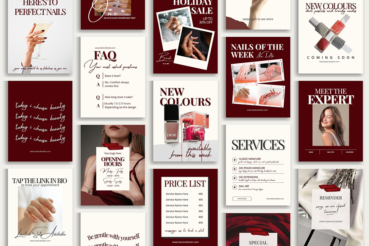 Nail Social Media Templates Bundle, a Social Media Template by Anna Design Studio (Photo 6 of 13)