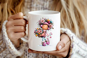 Whimsical Christmas Girl Clipart, a Seasonal Illustration by fashionaddict (Thumbnail 7 of 7)