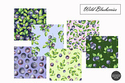 Blueberries Watercolor Patterns, an Illustration by OlDm_Shop (Thumbnail 2 of 10)