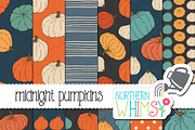 Midnight Pumpkins Fall Patterns, a Pattern Graphic by Northern Whimsy Design (Thumbnail 4 of 4)