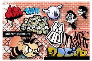Graffiti Elements Vector Bundle