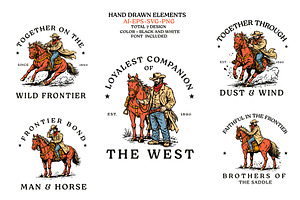 Western Cowboy Vintage Illustration
