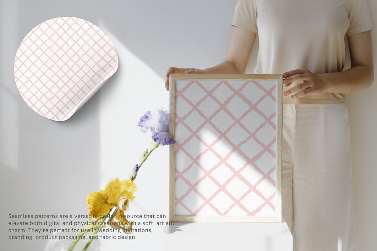 soft pink lattice seamless pattern, a Pattern Graphic by Pink Studio Art (Photo 4 of 5)