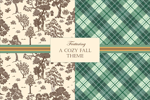 Cozy Fall Autumn Patterns AI & PNG