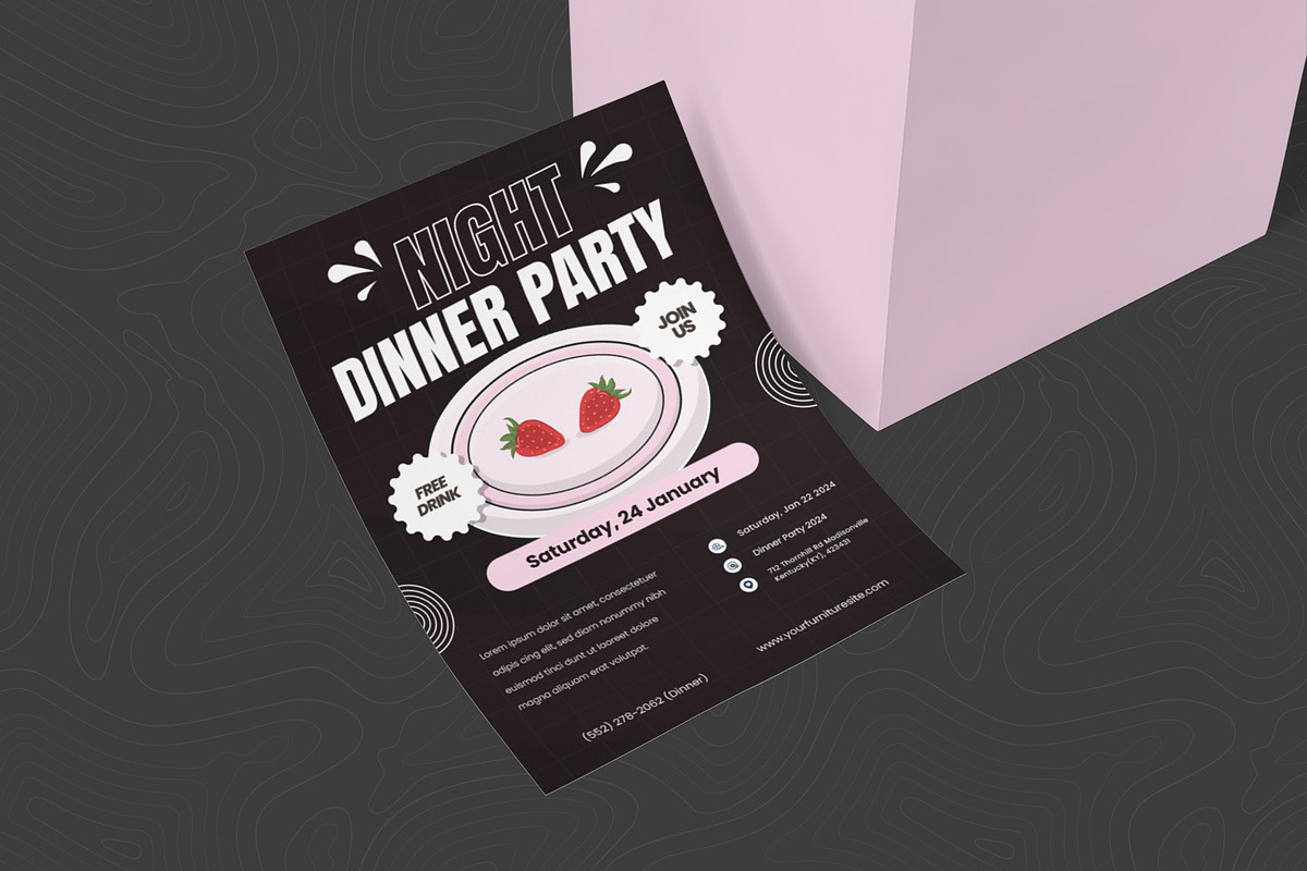 Dinner Night Party Invitation, an Invitation Template by Esensifiksi.studio (Photo 2 of 2)