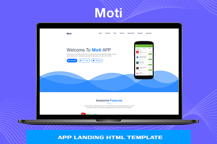 Moti - App Landing HTML Template, a HTML Template by THESOFTKING