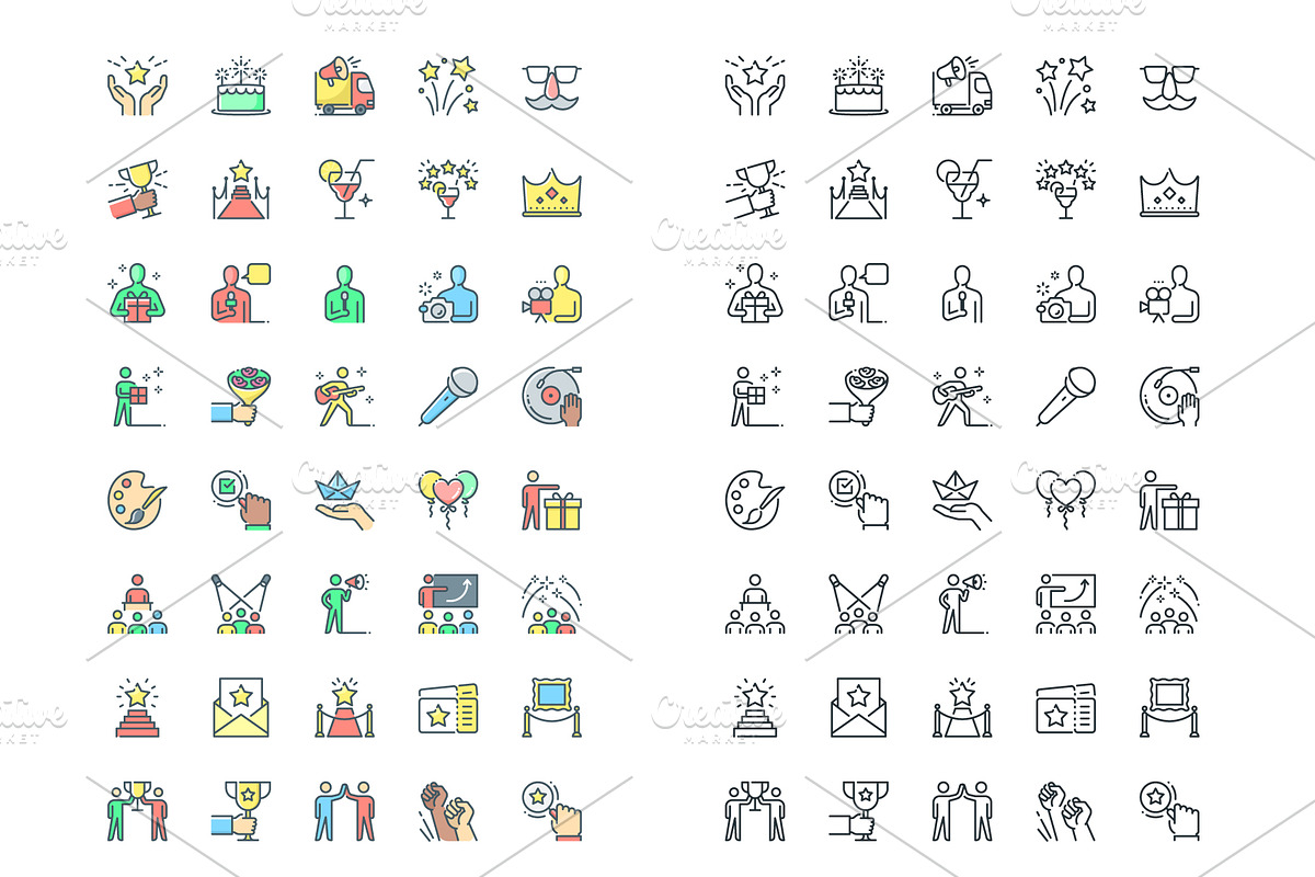 Events & Celebrations Icons, an Outline Icon by Kalash (Photo 2 of 2)