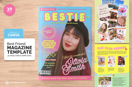 Best Friend Magazine Template, a Magazine Template by KloudCanvas