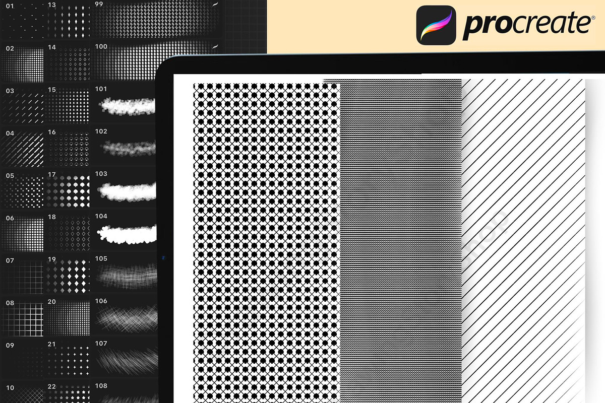 100Procreate Manga Screentone Brush, a Brush Add-On by DrawingStoryShop (Photo 6 of 6)