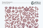 Gothic Ornament and Flowers, a Pattern Graphic by Collection by VY (Thumbnail 2 of 11)