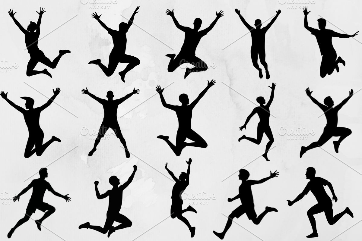 Jump People Silhouette SVG, a Person Illustration by newminddesign (Photo 1 of 5)
