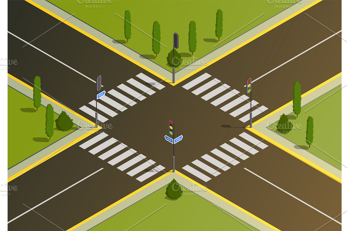 A vibrant isometric view of a, a Transportation Illustration by the8monkey
