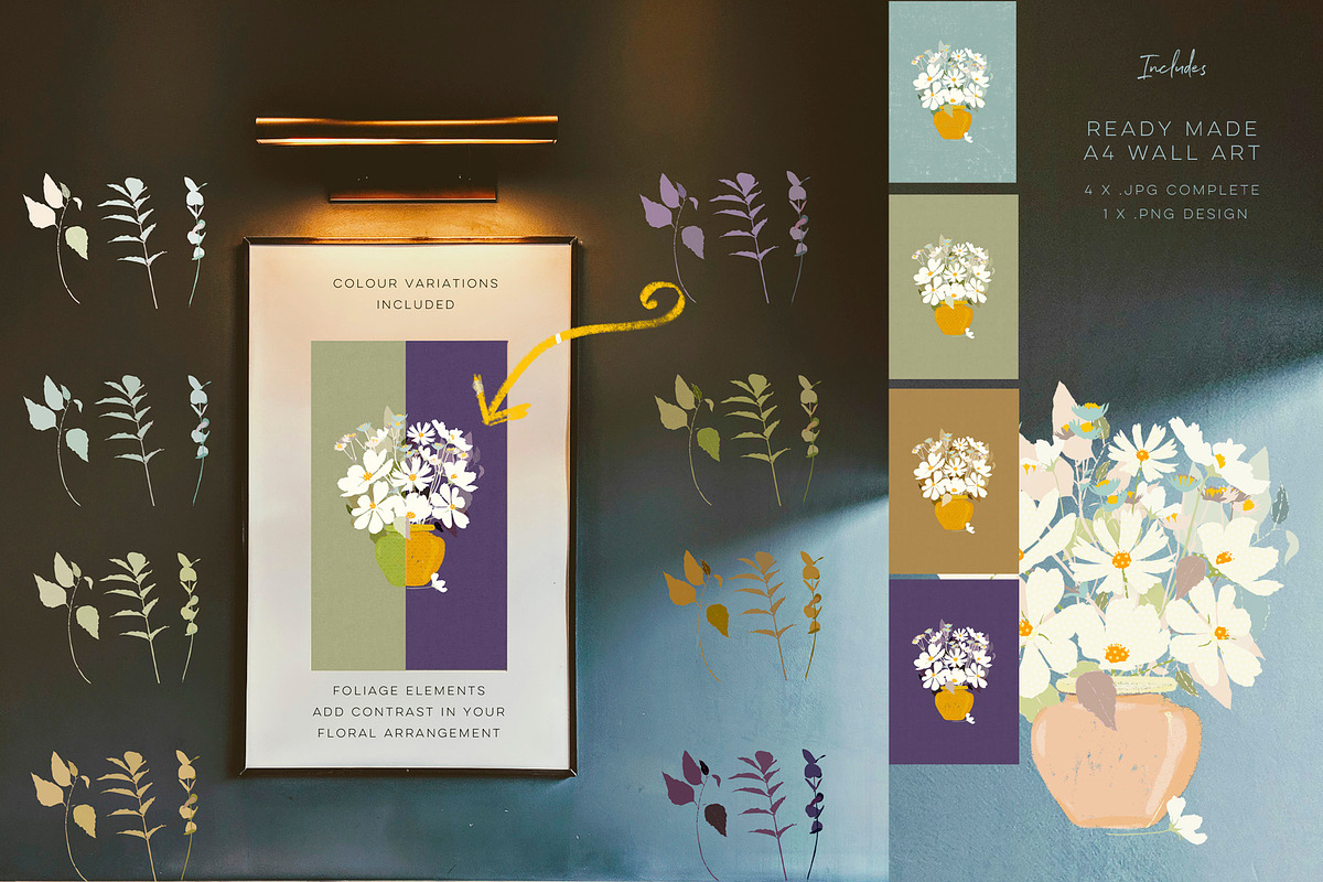 Abstract Florals Cosmos Collection, an Illustration by White Lane Studio (Photo 3 of 9)