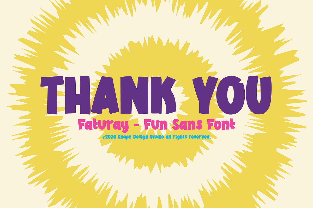 Faturay - Fun Sans Font, a Sans Serif Font by Snape Design Studio (Photo 12 of 12)