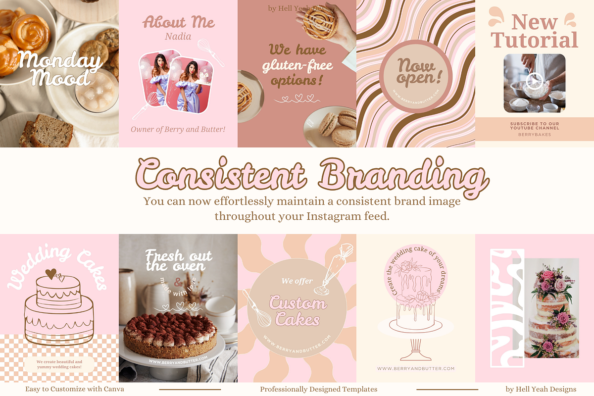 Bakery Instagram Post Templates, a Social Media Template by Hell Yeah Designs (Photo 6 of 8)