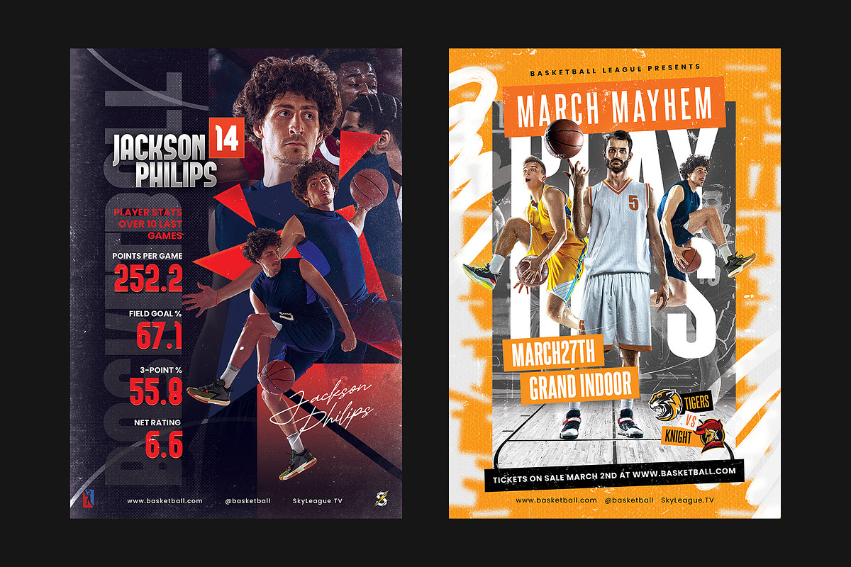 5 Basketball Poster Templates, a Flyer Template by Bornx Design (Photo 3 of 6)