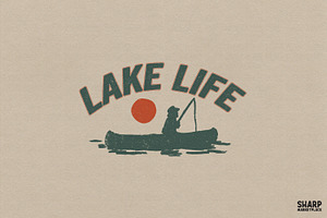 Lake Life Fishing Kayak Sunset, an Object Graphic by SharpMarketplace