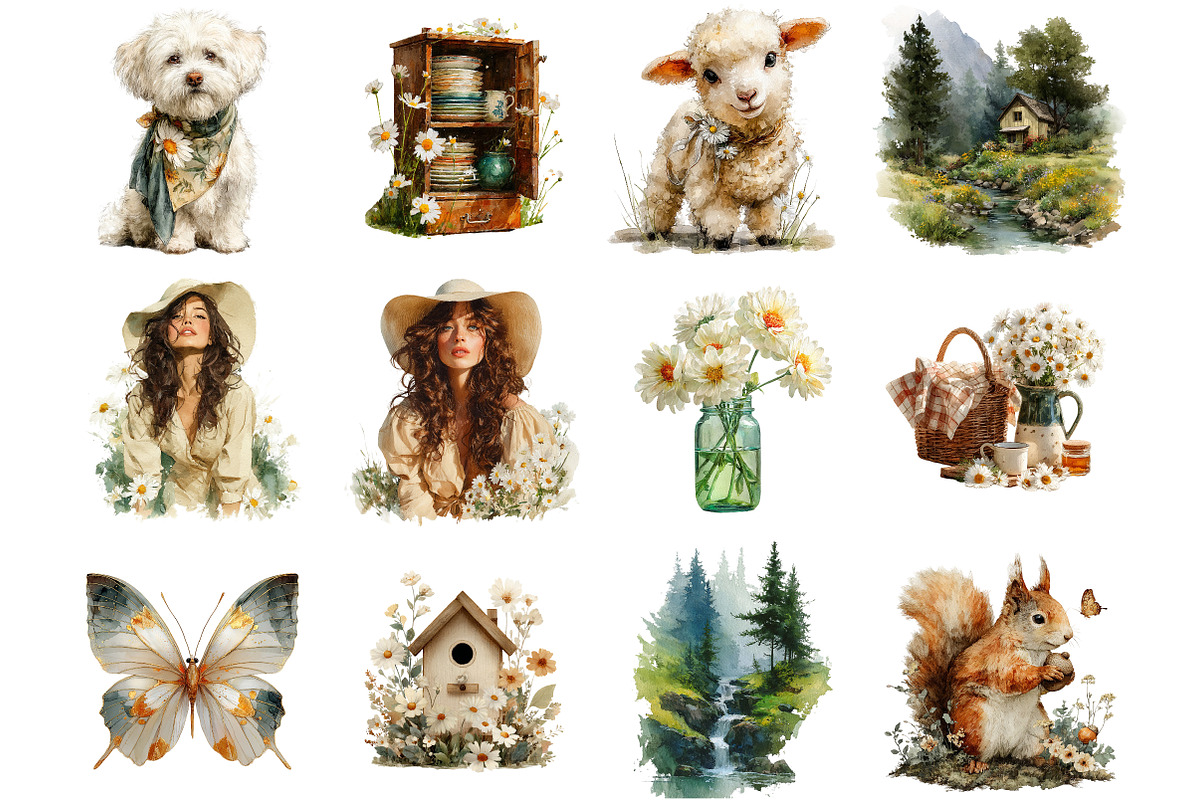 Watercolor Forest Clipart, an Illustration by DreamArtGraphic (Photo 2 of 4)