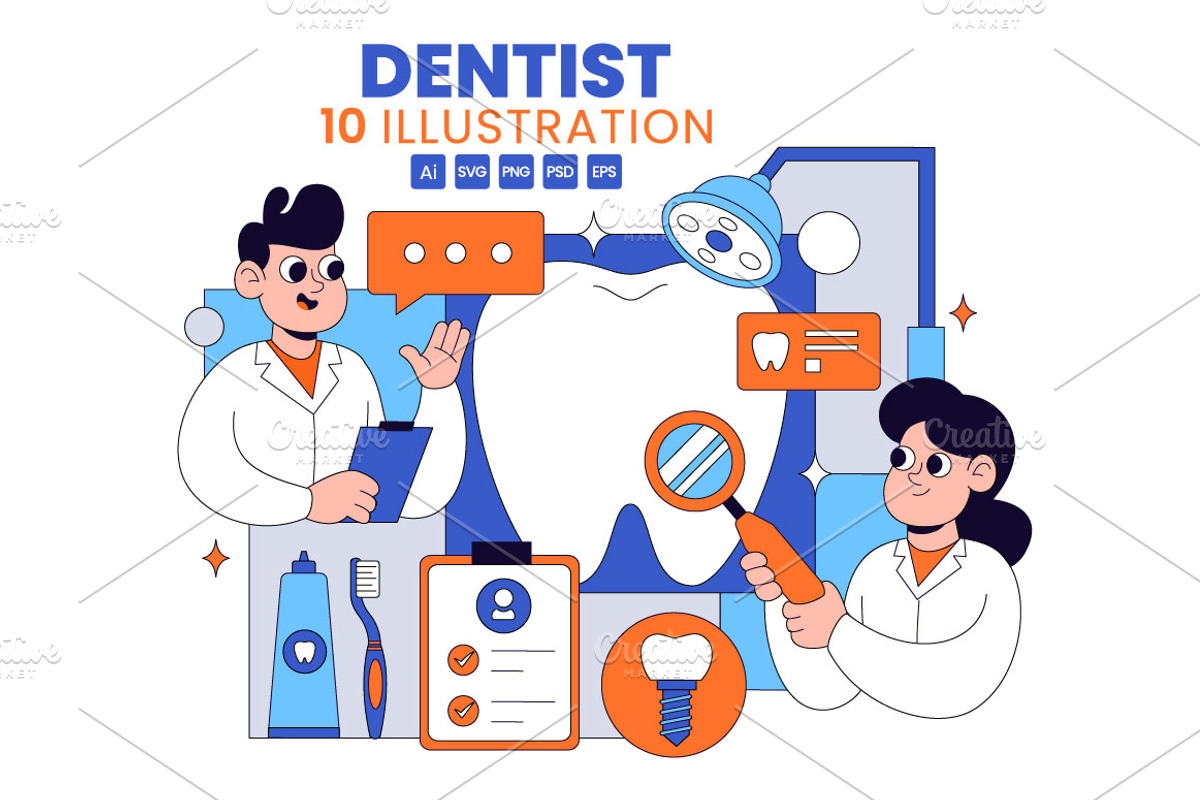 10 Dentist Treatment Illustration, a Healthcare Illustration by denayunebgt (Photo 1 of 4)