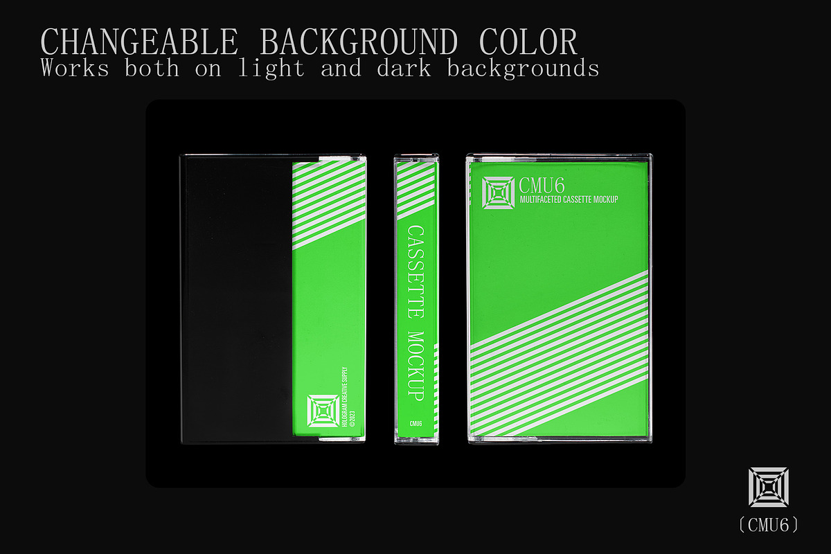 Black Case Cassette Mockup, a Packaging Mockup by Glue Lab (Photo 3 of 6)