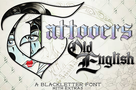 Tattooers Old English Font, a Blackletter Font by Rock N Roller Fonts