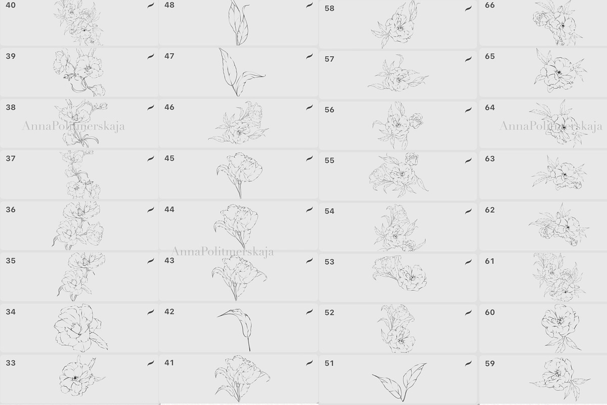 Procreate flower stamp, anemones, a Brush Add-On by AnnaPolitmerskaja (Photo 5 of 6)