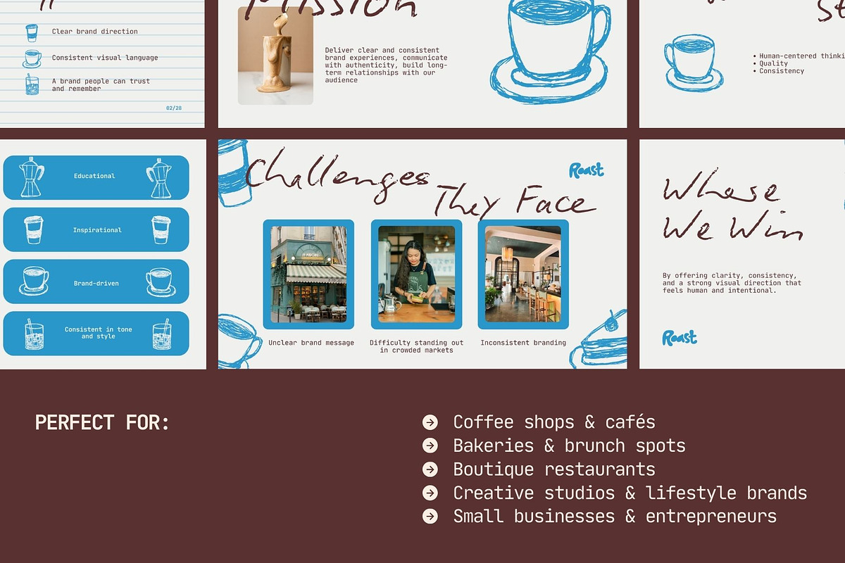 Café Brand Strategy Presentation, a Presentation Template by ShowUp! Studio (Photo 2 of 7)