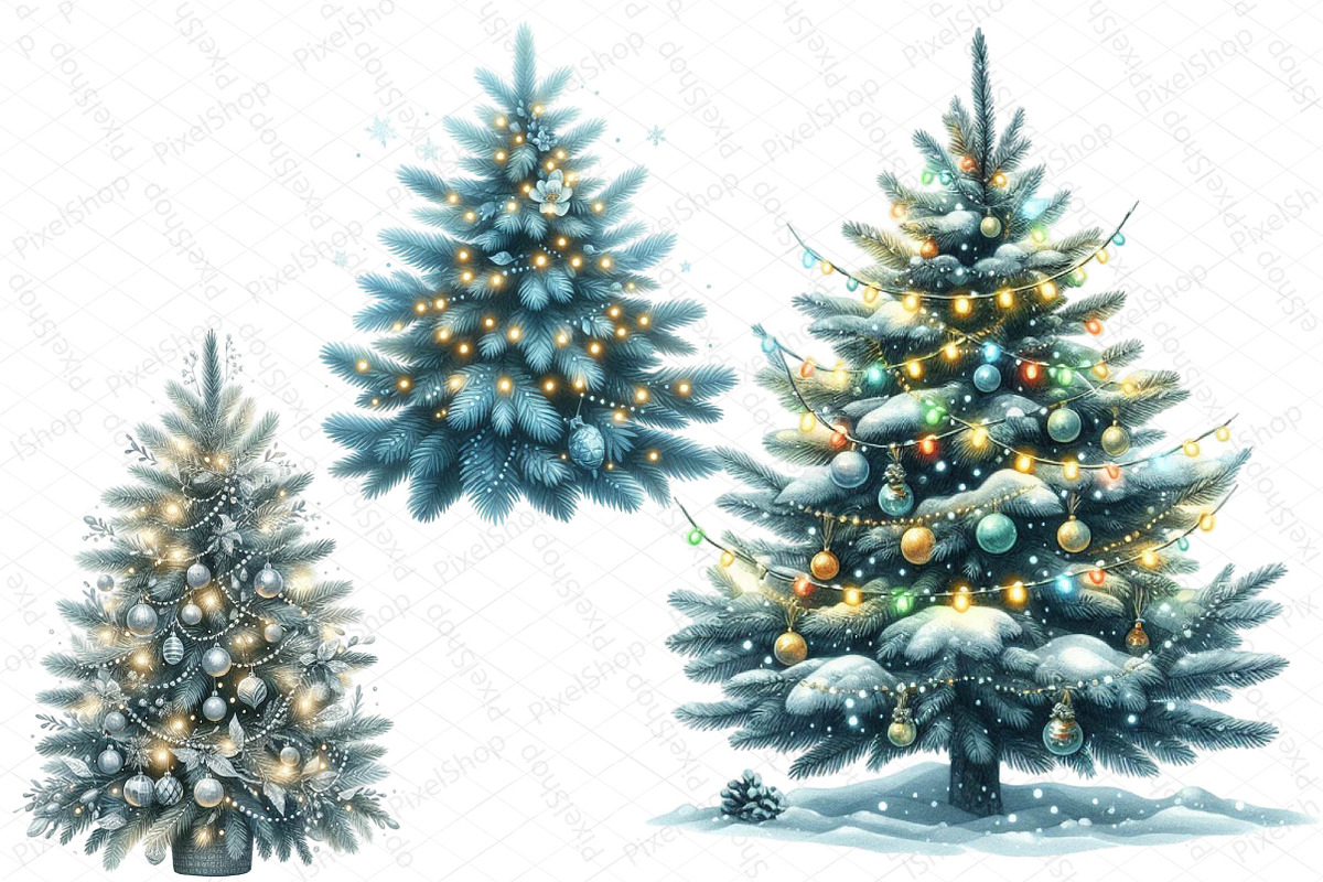 Christmas Lights Tree Clipart, an Illustration by DreamPrint404 (Photo 4 of 4)