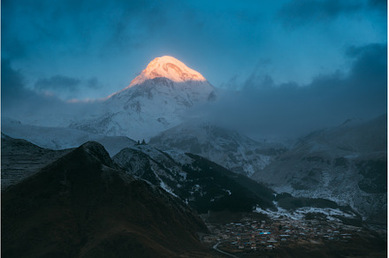 Stepantsminda, Georgia. Mount Kazbek, a Nature Photo by Our Amazing World