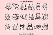 Bears SVG Illustrations - Kawaii, an Animal Illustration by HalieKStudio (Thumbnail 3 of 8)
