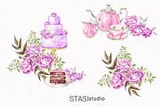Vintage Tea Party Clipart, a Decorative Illustration by STASIstudio (Thumbnail 3 of 4)