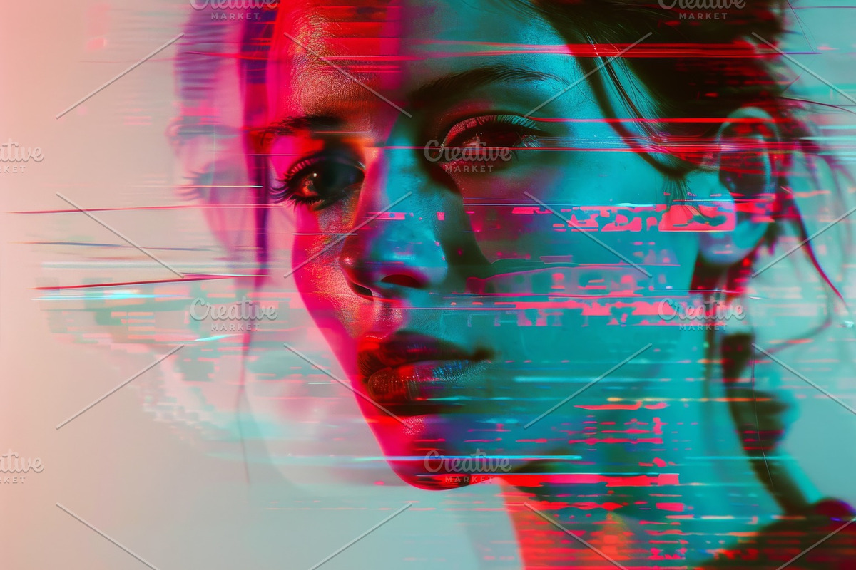 90 Glitch faces, a Person Illustration by Handmadefont (Photo 82 of 94)