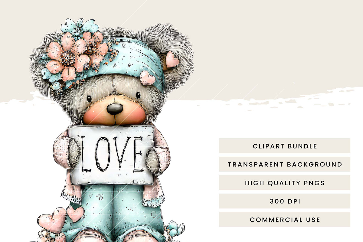 Whimsical Woodland Valentine Clipart, a Seasonal Illustration by Design Scotch (Photo 7 of 8)