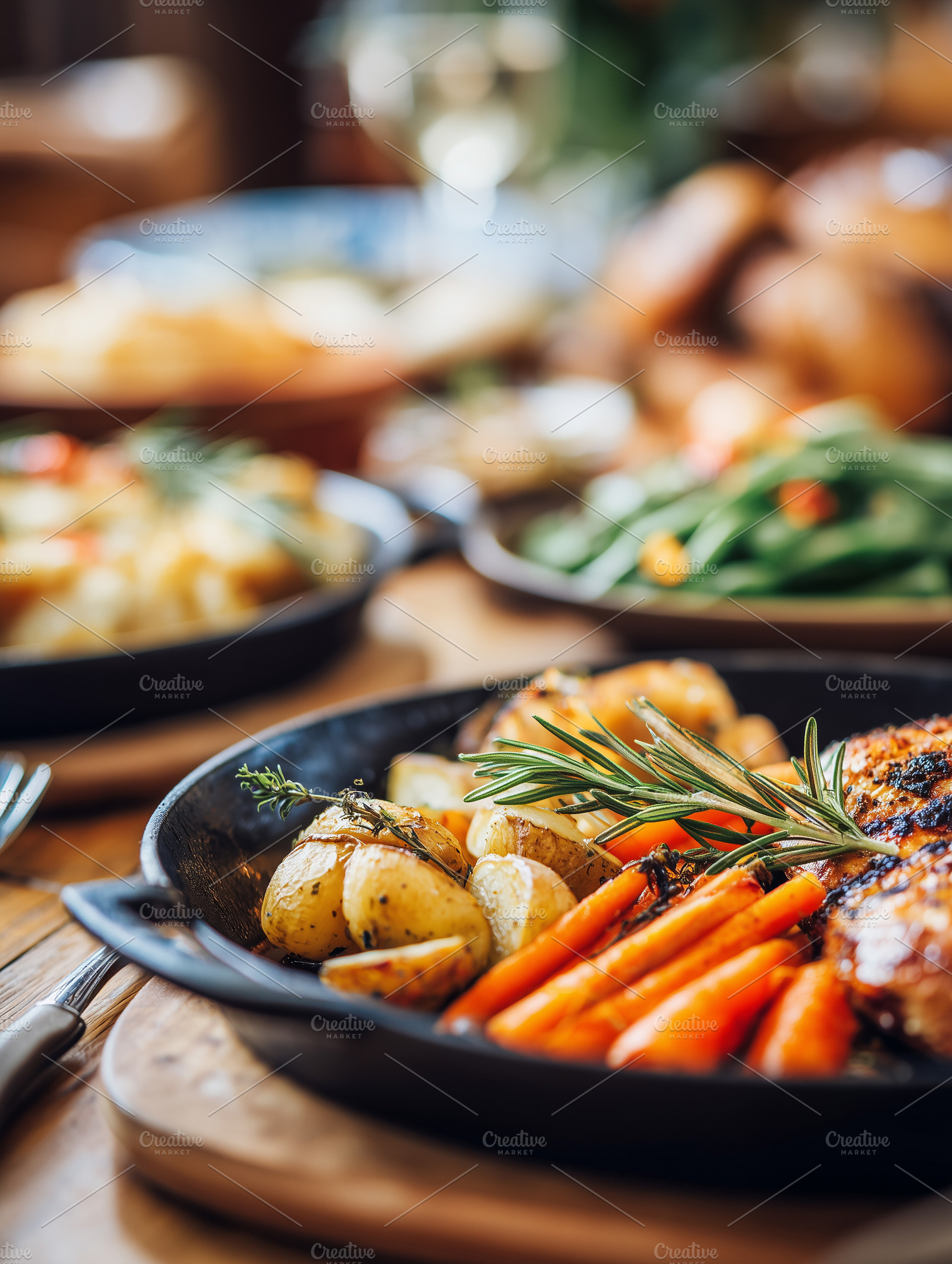 Herb roasted chicken with potatoes, a Food & Drink Photo by MistyDay